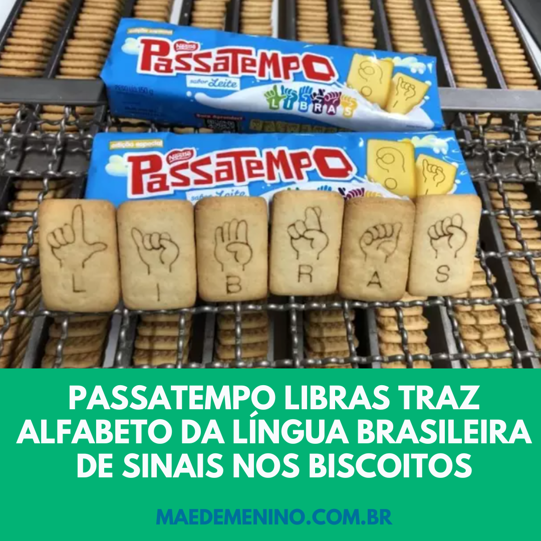 Passatempo Libras traz alfabeto da Língua Brasileira de Sinais nos biscoitos