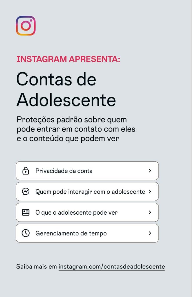 Conta de adolescente no Instagram